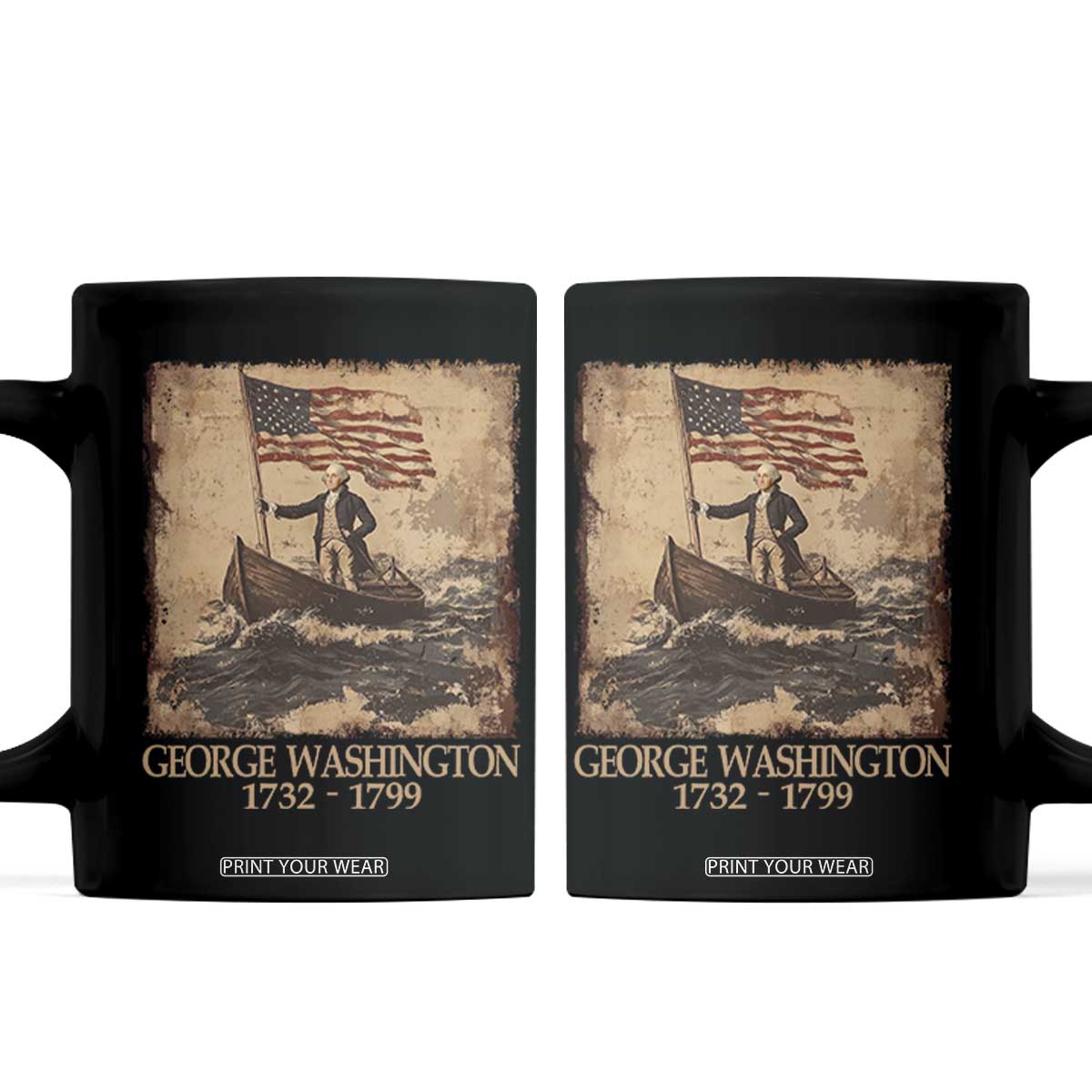 Vintage George Washington Coffee Mug 4th Of July Patriotic Gift TS10 Black Print Your Wear