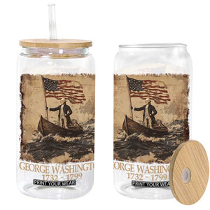 Vintage George Washington Glass Can 4th Of July Patriotic Gift TS10 Black Print Your Wear