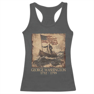 Vintage George Washington Racerback Tank Top 4th Of July Patriotic Gift TS10 Dark Heather Print Your Wear