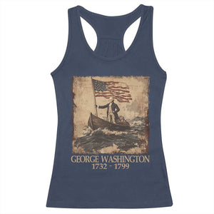 Vintage George Washington Racerback Tank Top 4th Of July Patriotic Gift TS10 Navy Print Your Wear