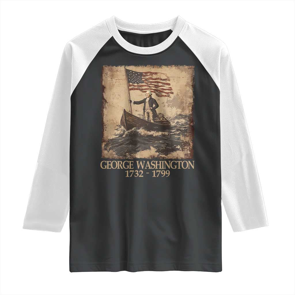 Vintage George Washington Raglan Shirt 4th Of July Patriotic Gift TS10 Black White Print Your Wear