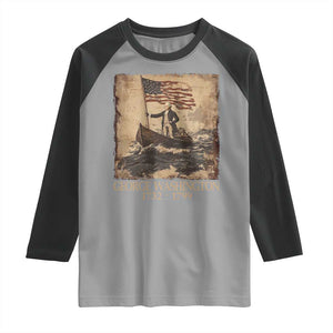 Vintage George Washington Raglan Shirt 4th Of July Patriotic Gift TS10 Sport Gray Black Print Your Wear