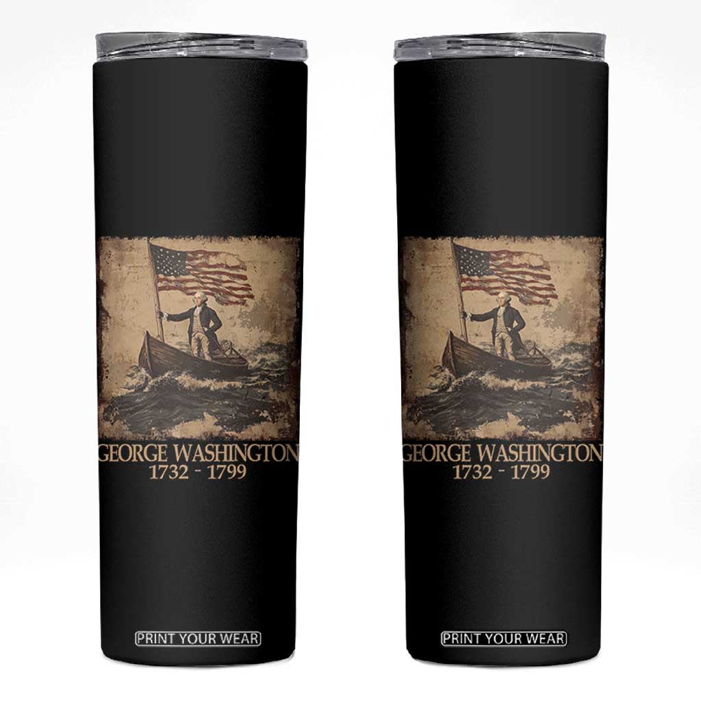 Vintage George Washington Skinny Tumbler 4th Of July Patriotic Gift TS10 Black Print Your Wear