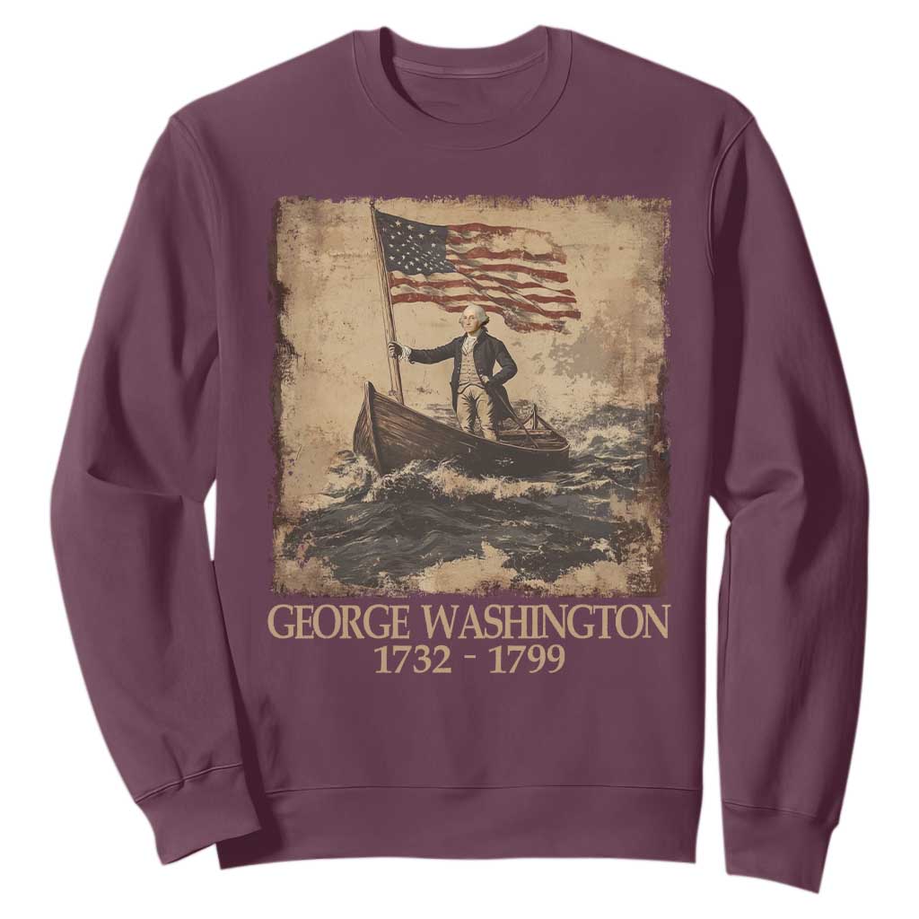 Vintage George Washington Sweatshirt 4th Of July Patriotic Gift TS10 Maroon Print Your Wear