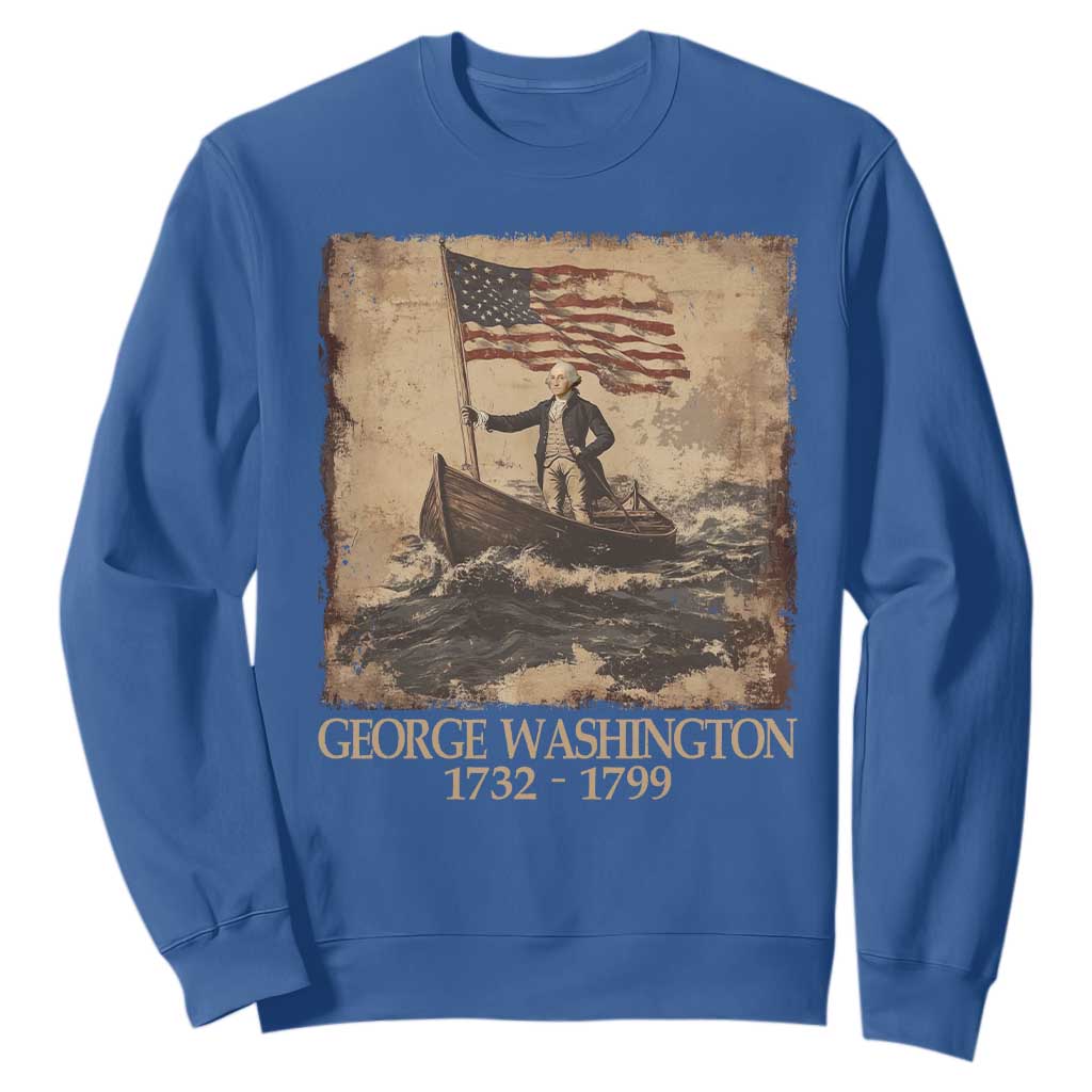 Vintage George Washington Sweatshirt 4th Of July Patriotic Gift TS10 Royal Blue Print Your Wear