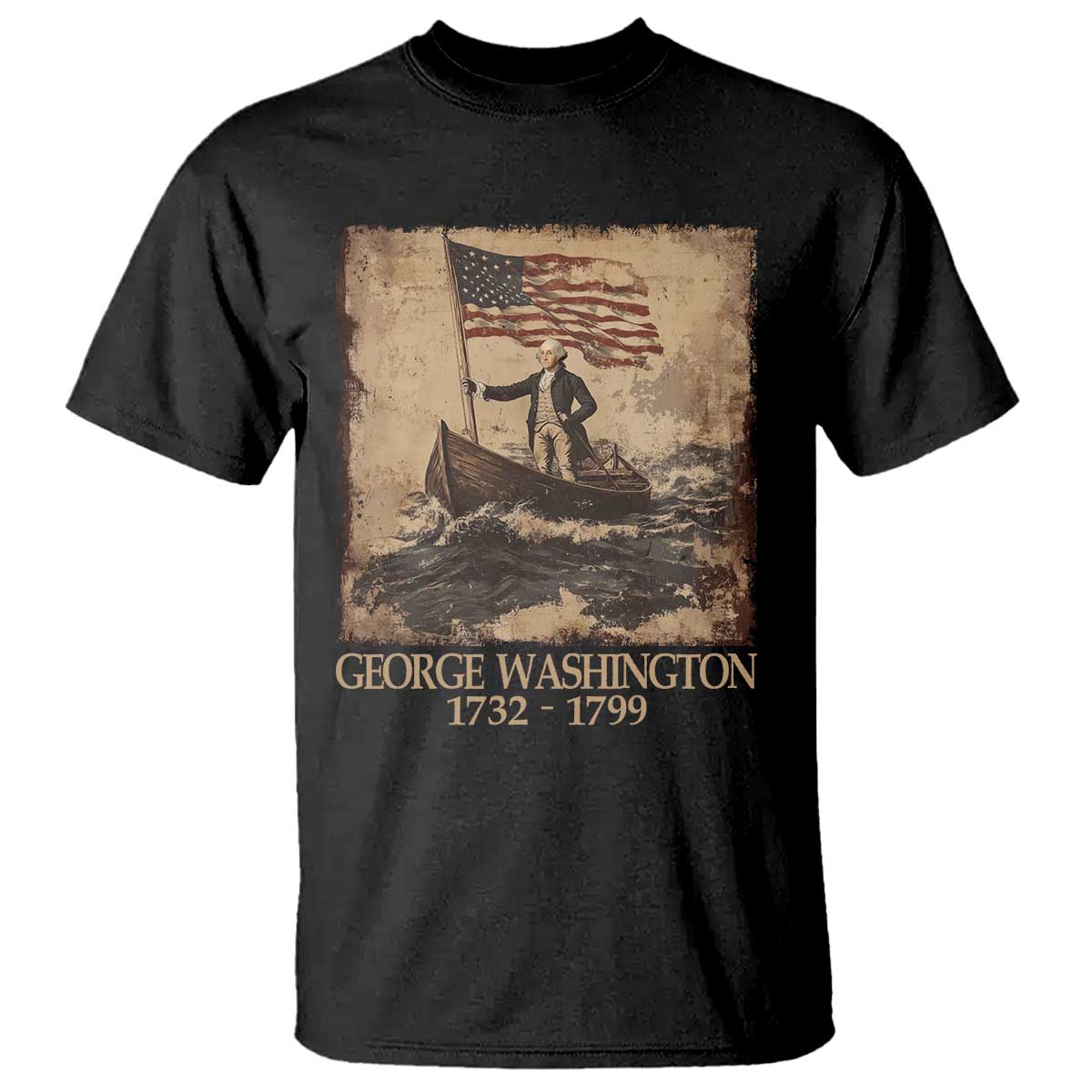 Vintage George Washington T Shirt 4th Of July Patriotic Gift TS10 Black Print Your Wear