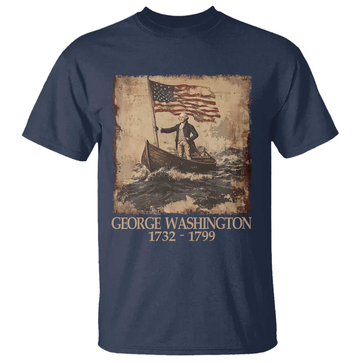 Vintage George Washington T Shirt 4th Of July Patriotic Gift TS10 Navy Print Your Wear
