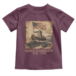Vintage George Washington Toddler T Shirt 4th Of July Patriotic Gift TS10 Maroon Print Your Wear