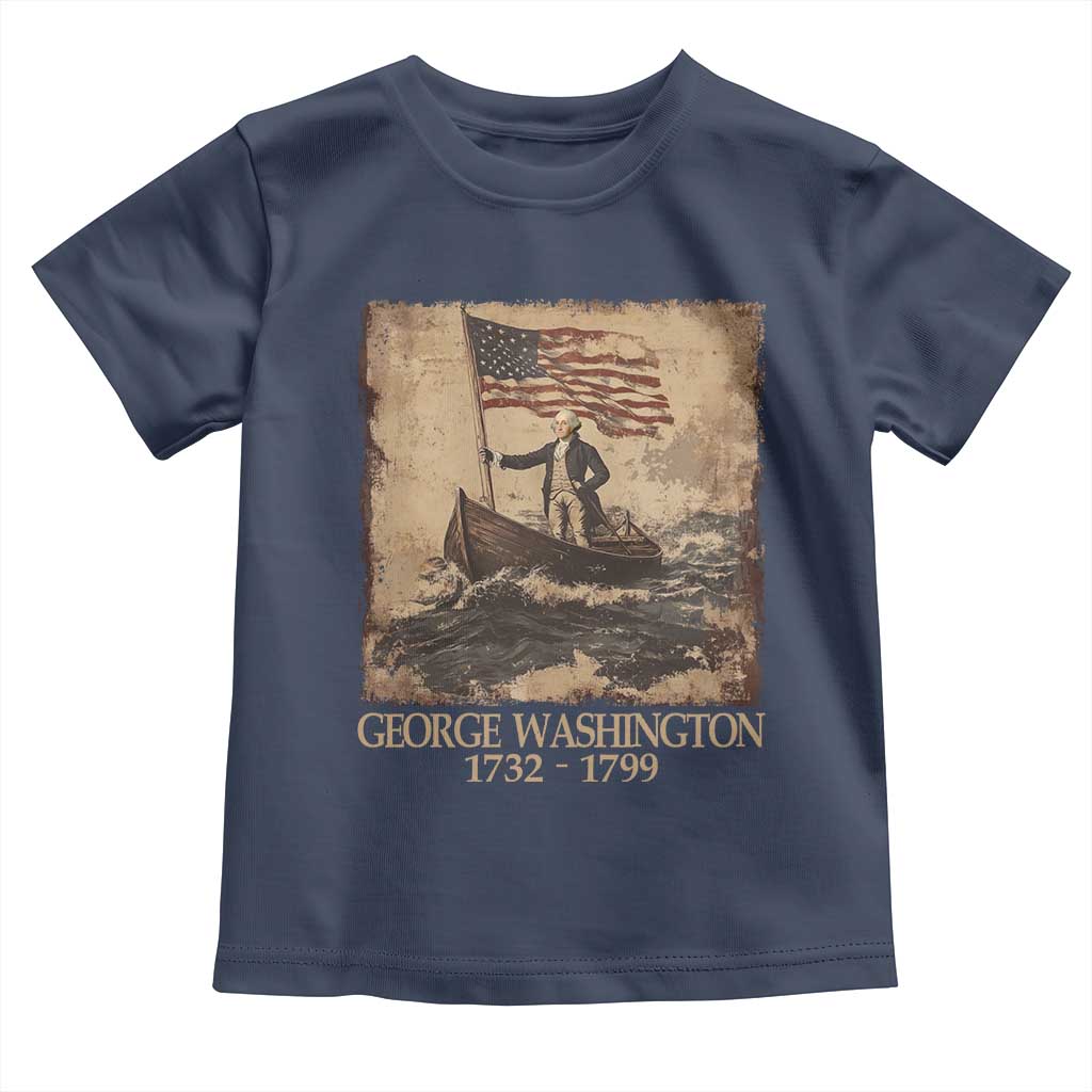 Vintage George Washington Toddler T Shirt 4th Of July Patriotic Gift TS10 Navy Print Your Wear