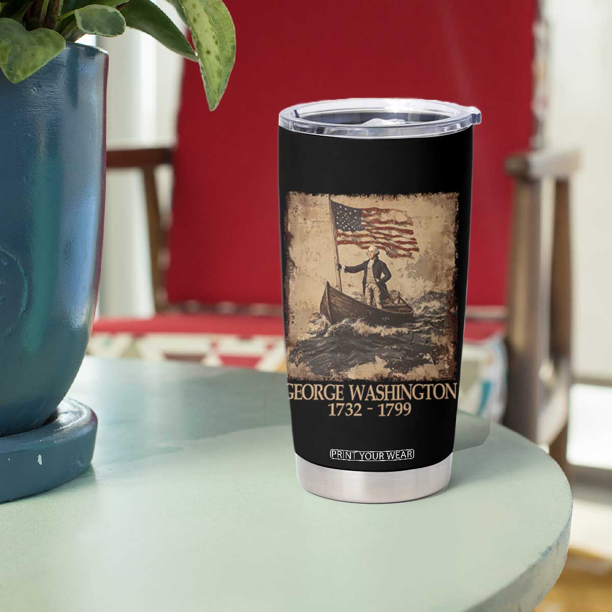 Vintage George Washington Tumbler Cup 4th Of July Patriotic Gift TS10 Print Your Wear