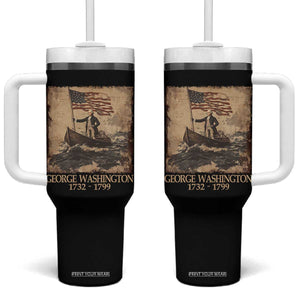 Vintage George Washington Tumbler With Handle 4th Of July Patriotic Gift TS10 One Size: 40 oz Black Print Your Wear