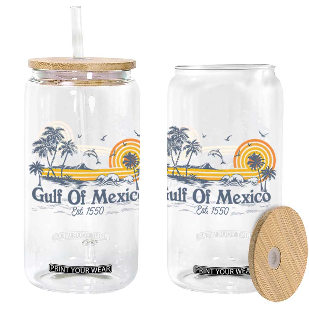 Vintage Gulf of Mexico Est 1550 Glass Can Golfo De Mexico TS02 White Print Your Wear