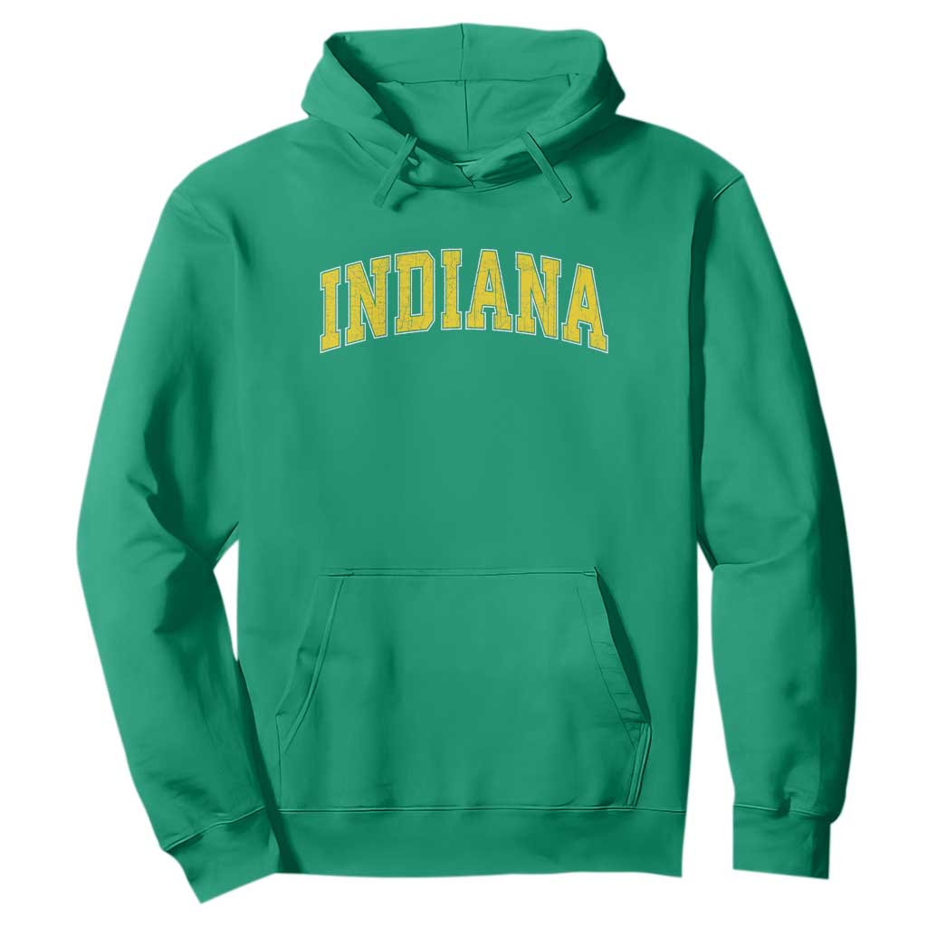 Vintage Indiana IN Hoodie Retro Throwback Design Classic Yellow Athletic Sports TS02 Irish Green Print Your Wear