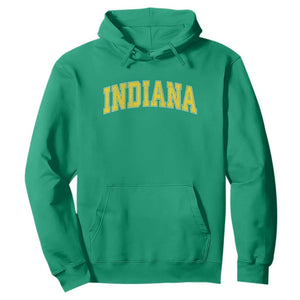 Vintage Indiana IN Hoodie Retro Throwback Design Classic Yellow Athletic Sports TS02 Irish Green Print Your Wear