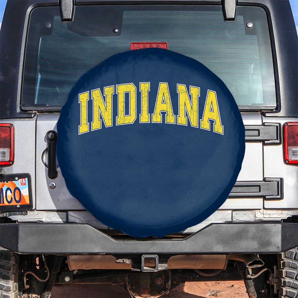 Vintage Indiana IN Spare Tire Cover Retro Throwback Design Classic Yellow Athletic Sports TS02 No hole Navy Print Your Wear