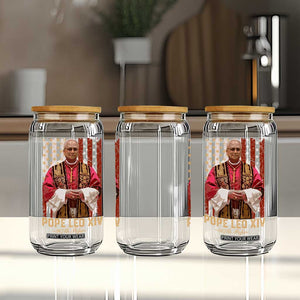 Vintage Pope Leo XIV Glass Can 267th Pope American Flag TS02 Print Your Wear