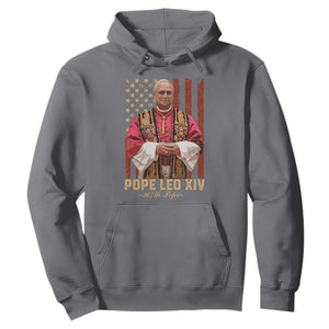 Vintage Pope Leo XIV Hoodie 267th Pope American Flag TS02 Charcoal Print Your Wear