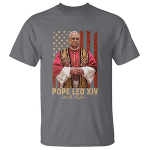 Vintage Pope Leo XIV T Shirt 267th Pope American Flag TS02 Charcoal Print Your Wear