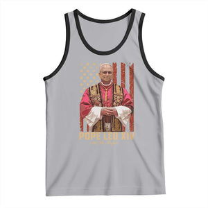 Vintage Pope Leo XIV Tank Top 267th Pope American Flag TS02 Athletic Heather Black Print Your Wear