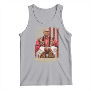 Vintage Pope Leo XIV Tank Top 267th Pope American Flag TS02 Athletic Heather Print Your Wear