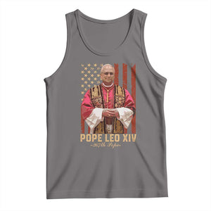 Vintage Pope Leo XIV Tank Top 267th Pope American Flag TS02 Deep Heather Print Your Wear