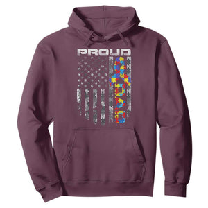 Vintage Proud Autism Dad Hoodie USA American Flag Father Day TS10 Maroon Print Your Wear