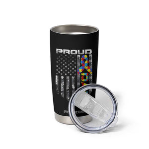 Vintage Proud Autism Dad Tumbler Cup USA American Flag Father Day TS10 Print Your Wear