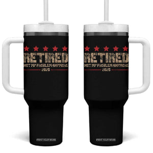 Vintage Retired 2025 Tumbler With Handle Not My Problem American Flag Retirement Gifts TS10 One Size: 40 oz Black Print Your Wear