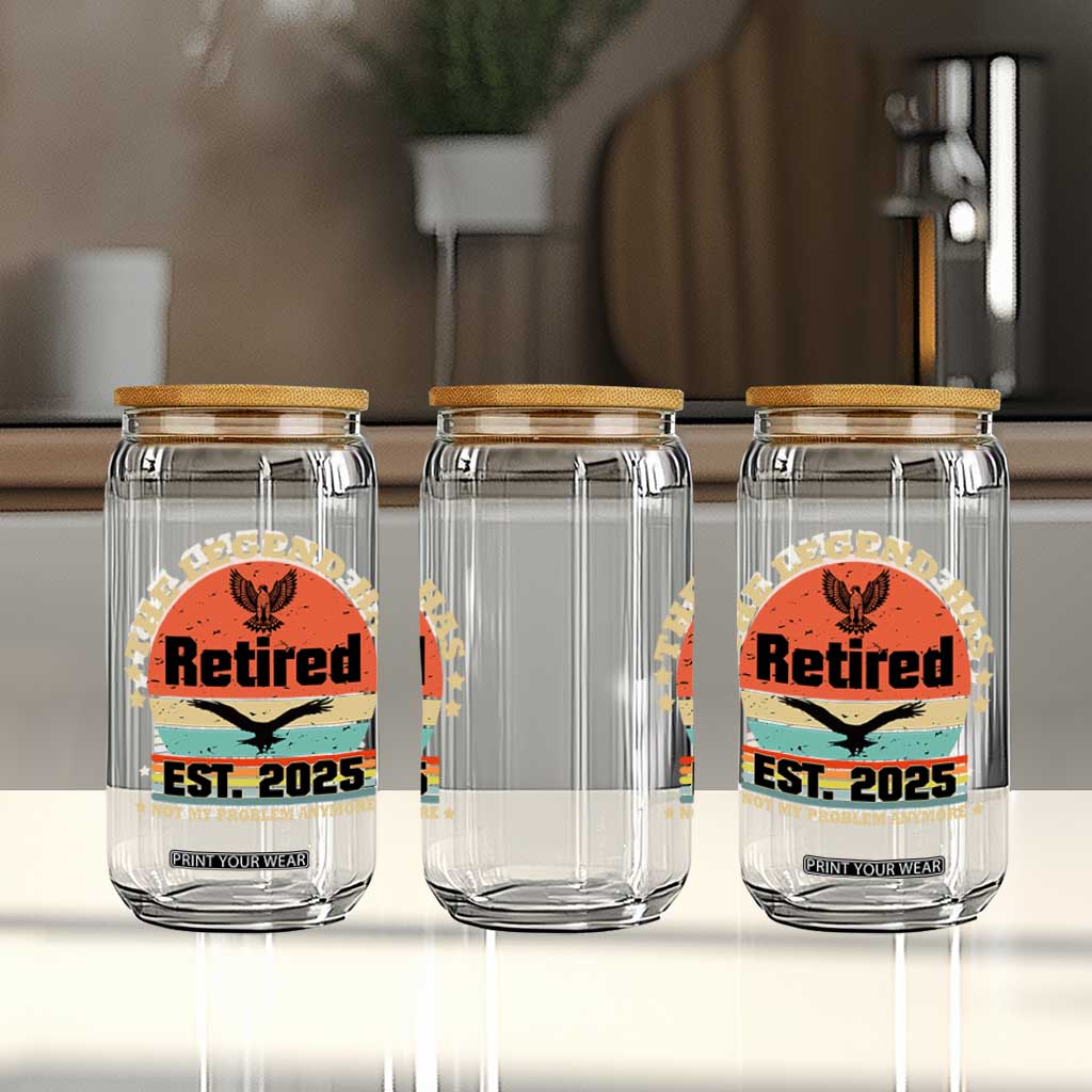Vintage Retirement 2025 Glass Can Legend Has Retired Not My Problem Anymore TS10 Print Your Wear