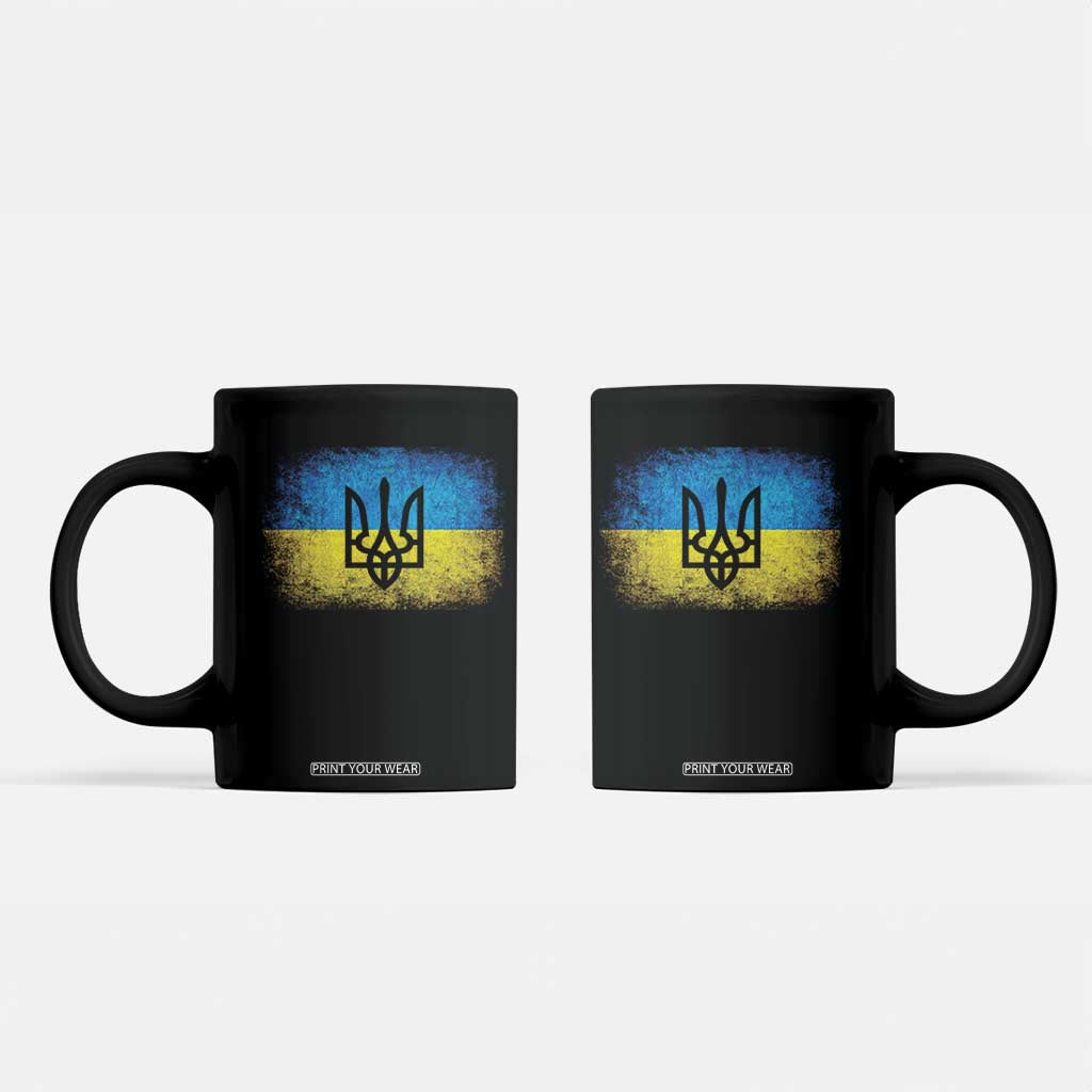 Vintage Ukraine Ukrainian Flag Coffee Mug Ukrainians Gifts TS10 Black Print Your Wear