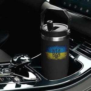 Vintage Ukraine Ukrainian Flag Flip Straw Tumbler Ukrainians Gifts TS10 Print Your Wear