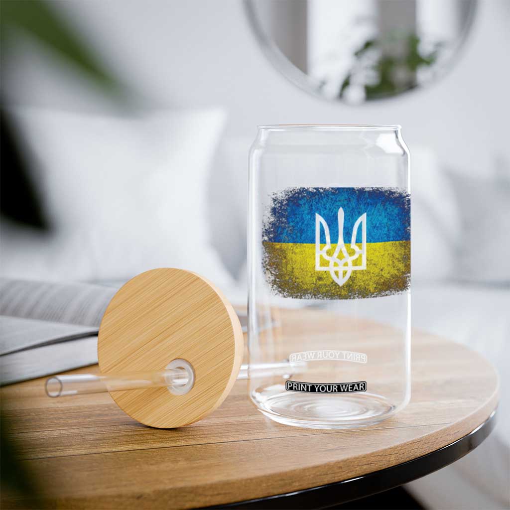Vintage Ukraine Ukrainian Flag Glass Can Ukrainians Gifts TS10 Print Your Wear