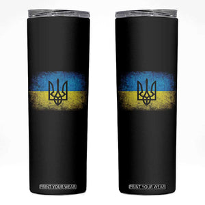 Vintage Ukraine Ukrainian Flag Skinny Tumbler Ukrainians Gifts TS10 Black Print Your Wear