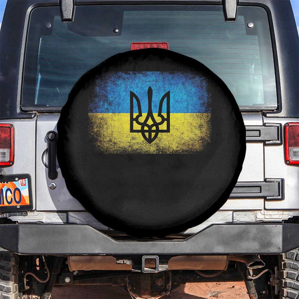 Vintage Ukraine Ukrainian Flag Spare Tire Cover Ukrainians Gifts TS10 No hole Black Print Your Wear