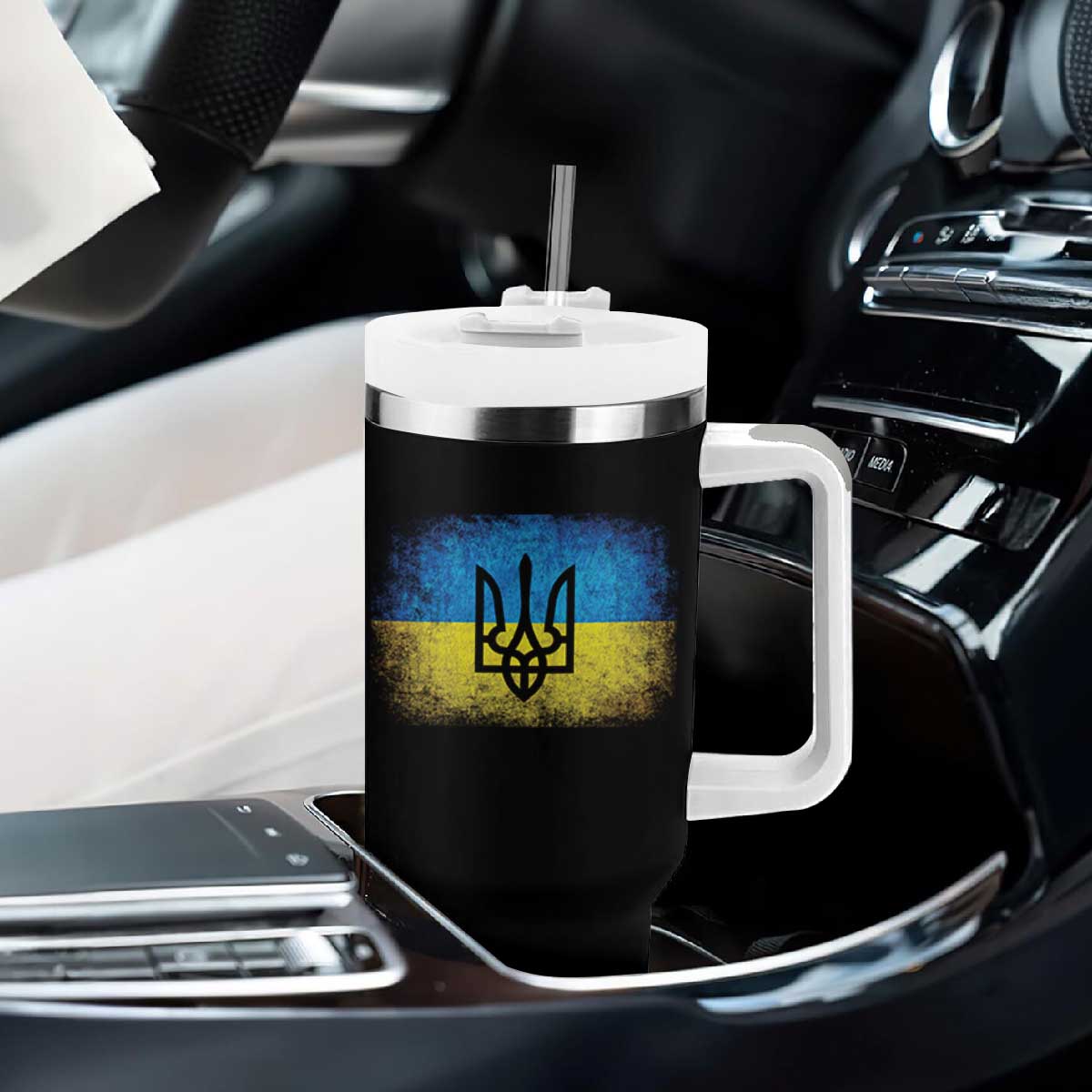 Vintage Ukraine Ukrainian Flag Tumbler With Handle Ukrainians Gifts TS10 Print Your Wear