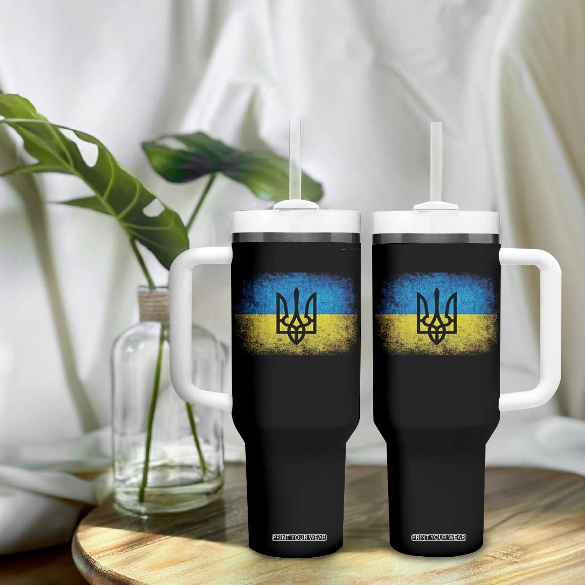 Vintage Ukraine Ukrainian Flag Tumbler With Handle Ukrainians Gifts TS10 Print Your Wear