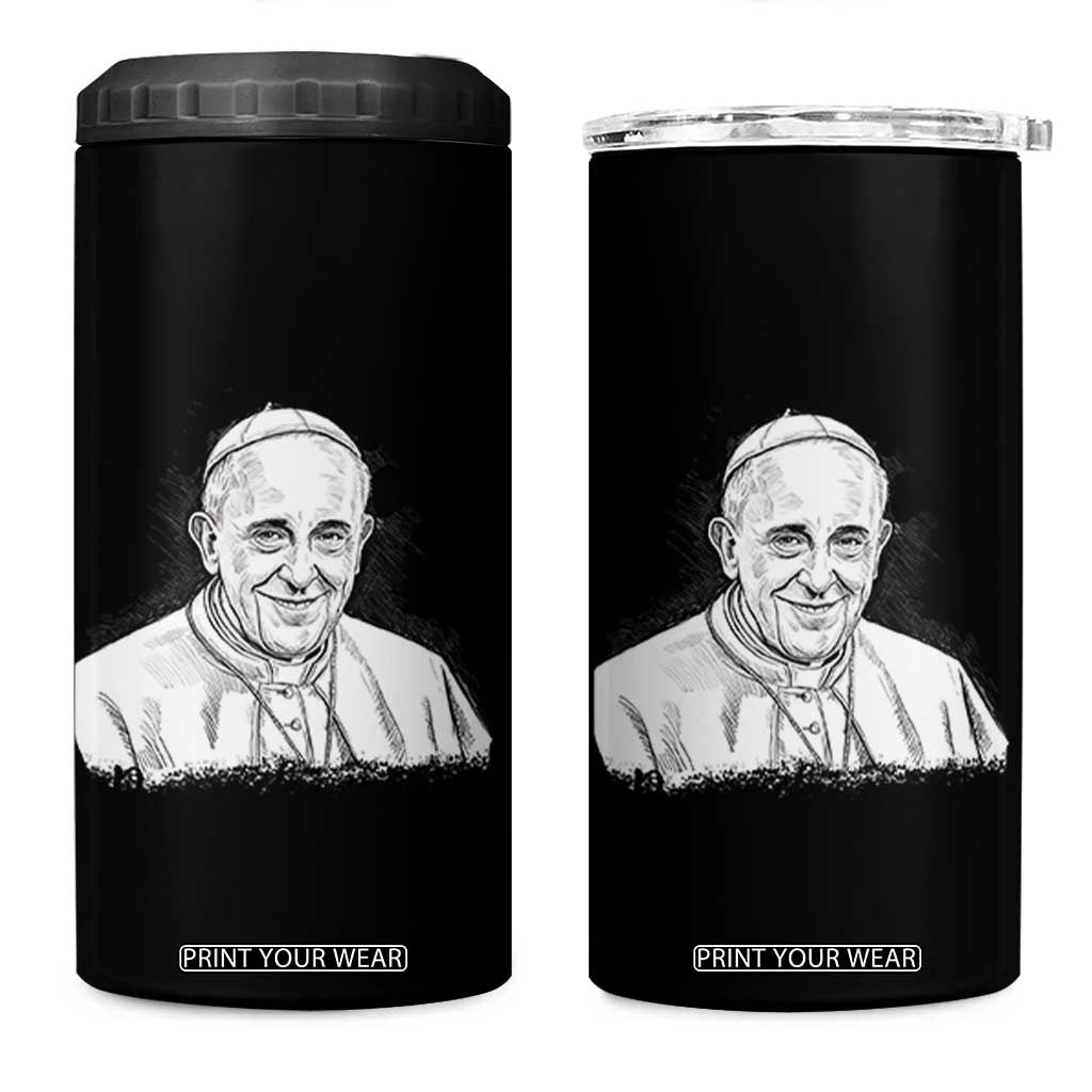 Viva il Papa Pope Francis 4 in 1 Can Cooler Tumbler Thank You Papa Catholic Tribute TS02 One Size: 16 oz Black Print Your Wear