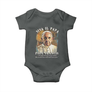 Viva il Papa Pope Francis Baby Onesie Papa Memorial Tribute TS02 Dark Heather Print Your Wear