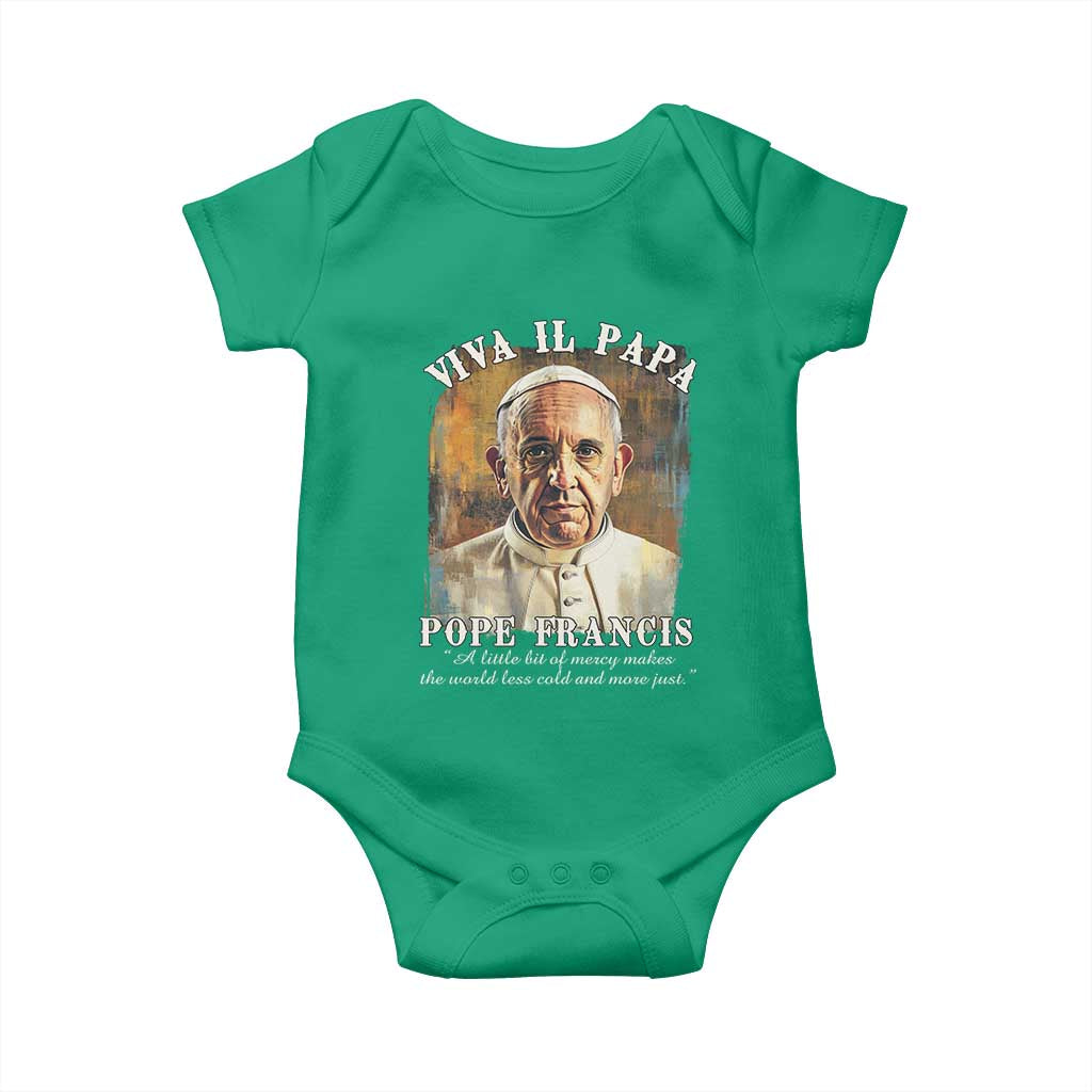 Viva il Papa Pope Francis Baby Onesie Papa Memorial Tribute TS02 Irish Green Print Your Wear