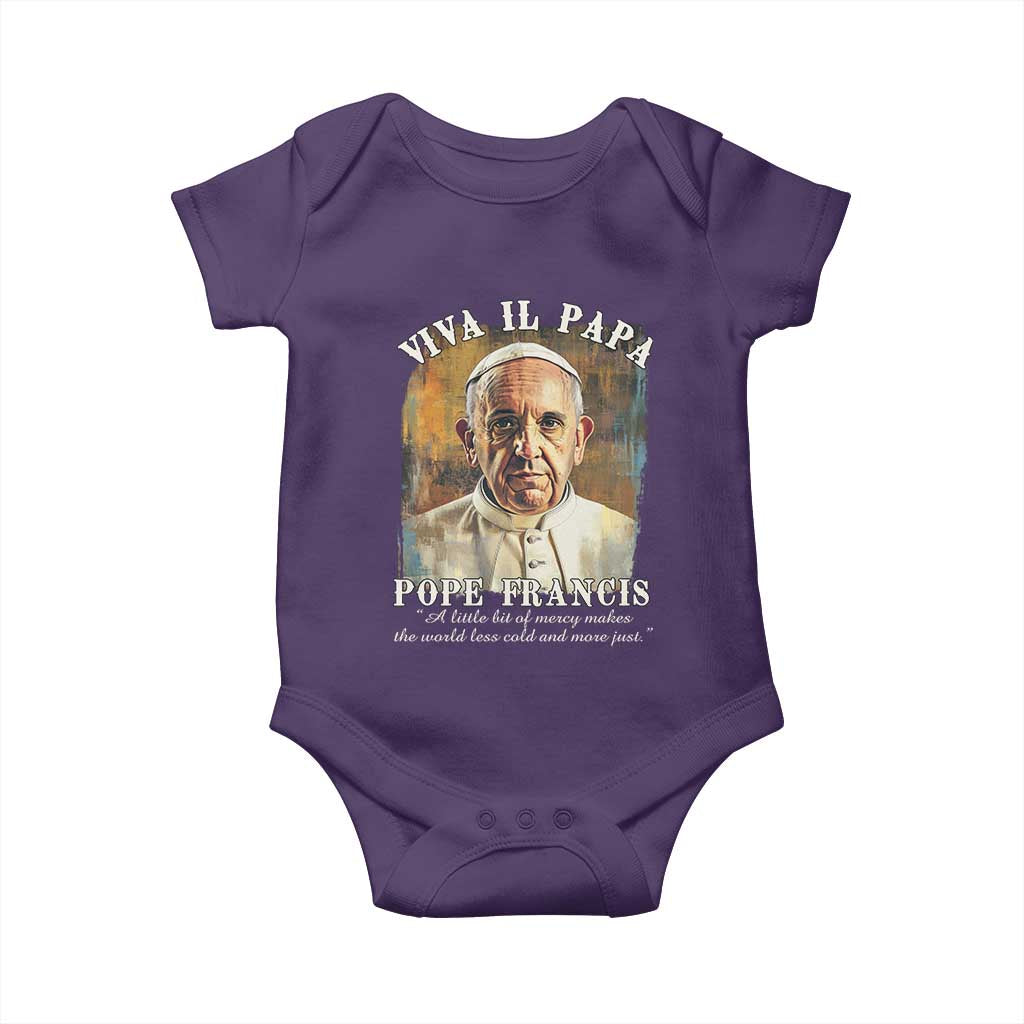 Viva il Papa Pope Francis Baby Onesie Papa Memorial Tribute TS02 Purple Print Your Wear