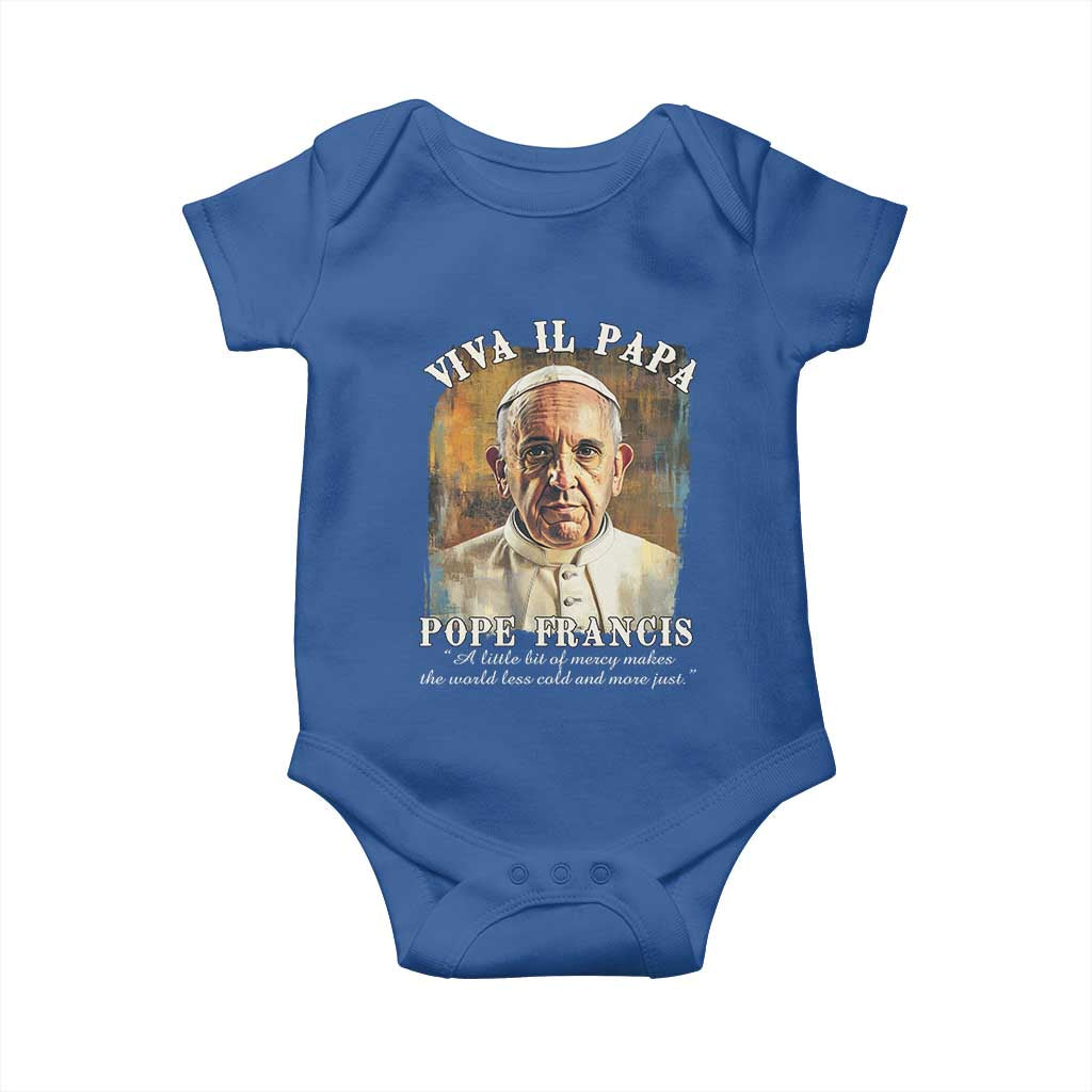 Viva il Papa Pope Francis Baby Onesie Papa Memorial Tribute TS02 Royal Blue Print Your Wear