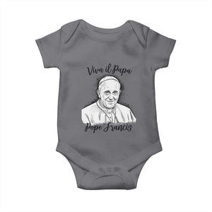 Viva il Papa Pope Francis Baby Onesie Thank You Papa Catholic Tribute TS02 Charcoal Print Your Wear