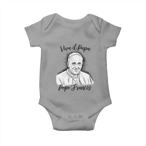 Viva il Papa Pope Francis Baby Onesie Thank You Papa Catholic Tribute TS02 Sport Gray Print Your Wear