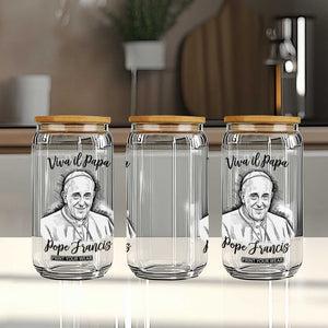 Viva il Papa Pope Francis Glass Can Thank You Papa Catholic Tribute TS02 Print Your Wear