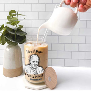 Viva il Papa Pope Francis Glass Can Thank You Papa Catholic Tribute TS02 Print Your Wear