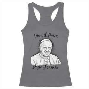 Viva il Papa Pope Francis Racerback Tank Top Thank You Papa Catholic Tribute TS02 Charcoal Print Your Wear