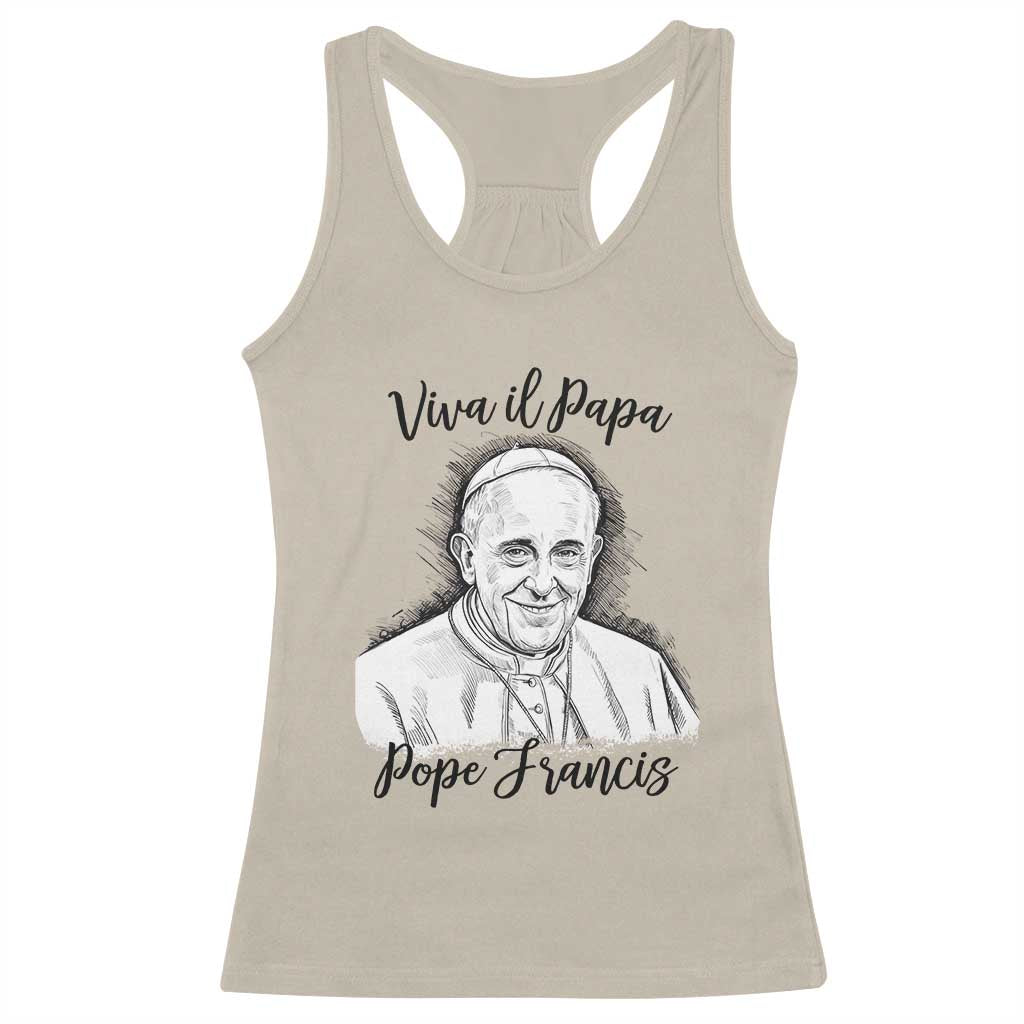 Viva il Papa Pope Francis Racerback Tank Top Thank You Papa Catholic Tribute TS02 Sand Print Your Wear