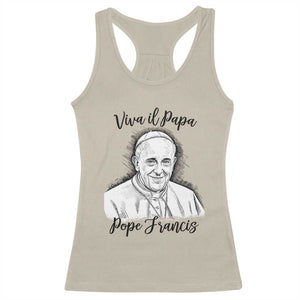 Viva il Papa Pope Francis Racerback Tank Top Thank You Papa Catholic Tribute TS02 Sand Print Your Wear
