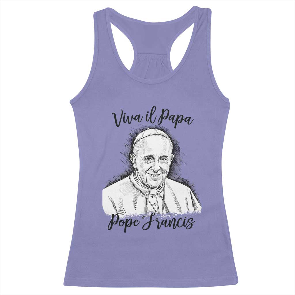 Viva il Papa Pope Francis Racerback Tank Top Thank You Papa Catholic Tribute TS02 Violet Print Your Wear