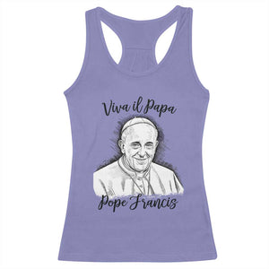 Viva il Papa Pope Francis Racerback Tank Top Thank You Papa Catholic Tribute TS02 Violet Print Your Wear